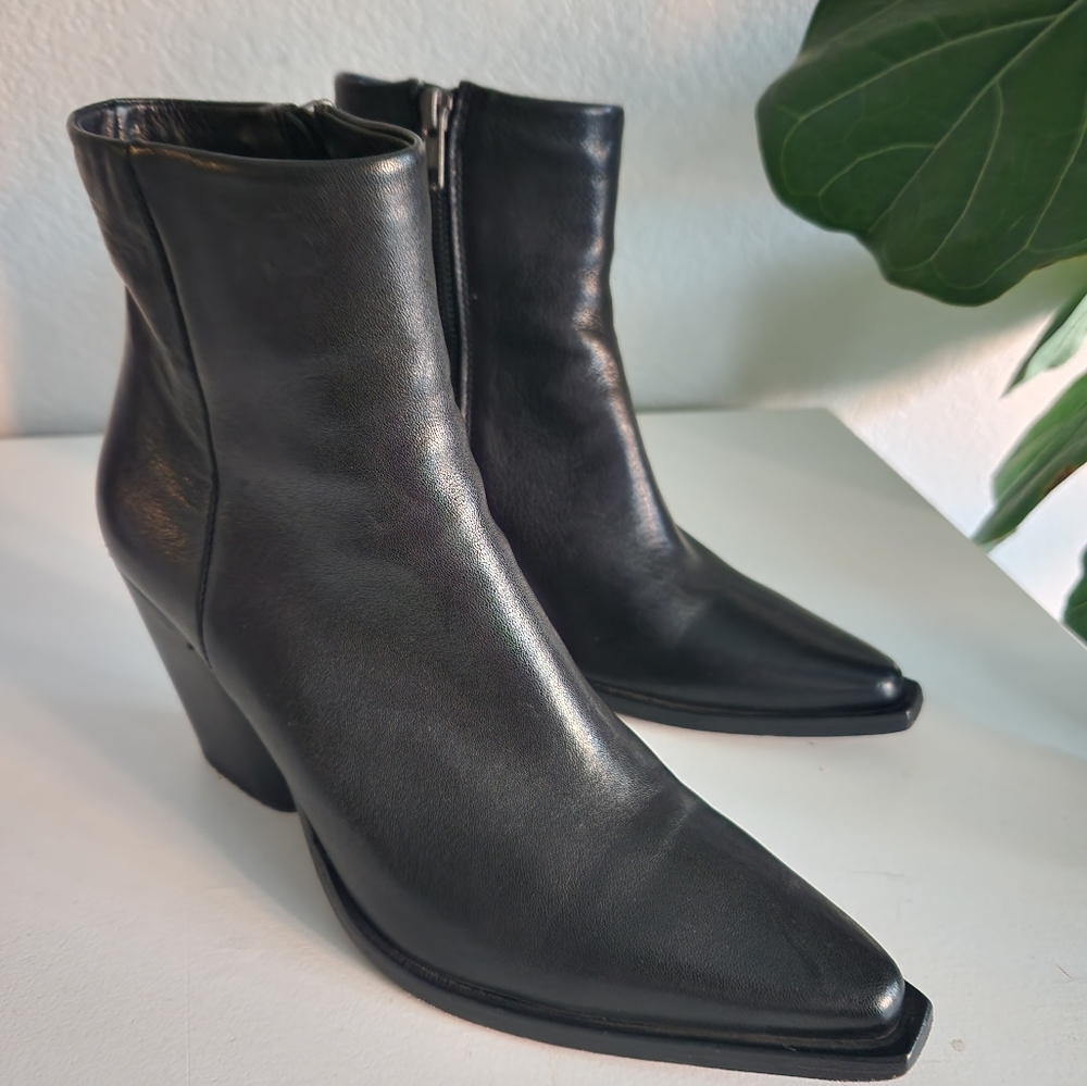 Steve Madden Leather Western Heeled Boots Size 38 EU 7.5